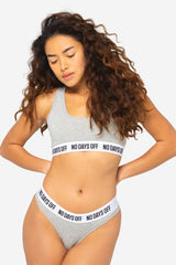 Scoop Neck Bra close up on model