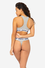 Scoop Neck Bra back view on model