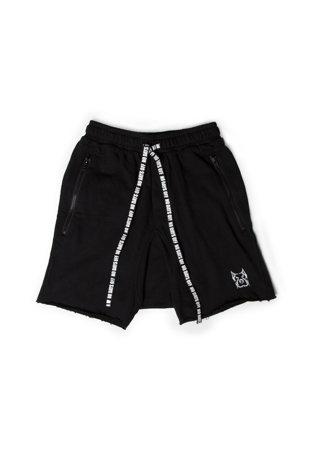DROP CROTCH BLACK ZIPPER SHORTS – No Days Off