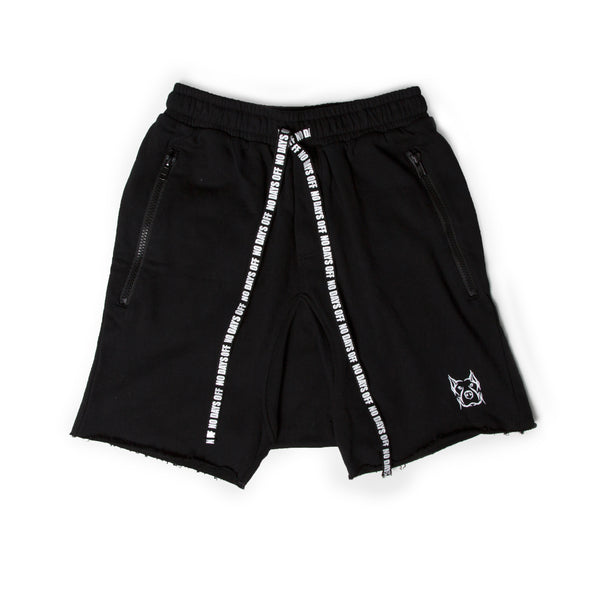 DROP CROTCH BLACK ZIPPER SHORTS – No Days Off