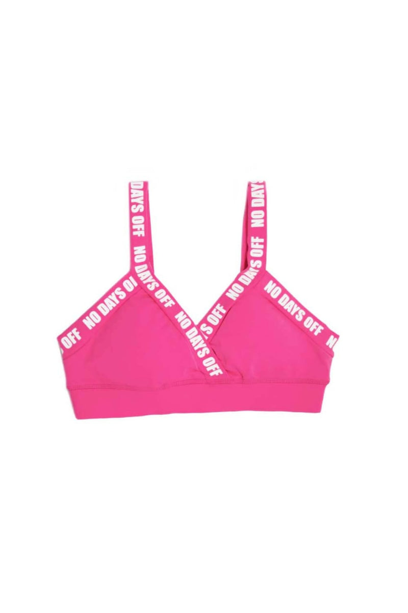 Off-White Black and Pink Off Active Bra Off-White